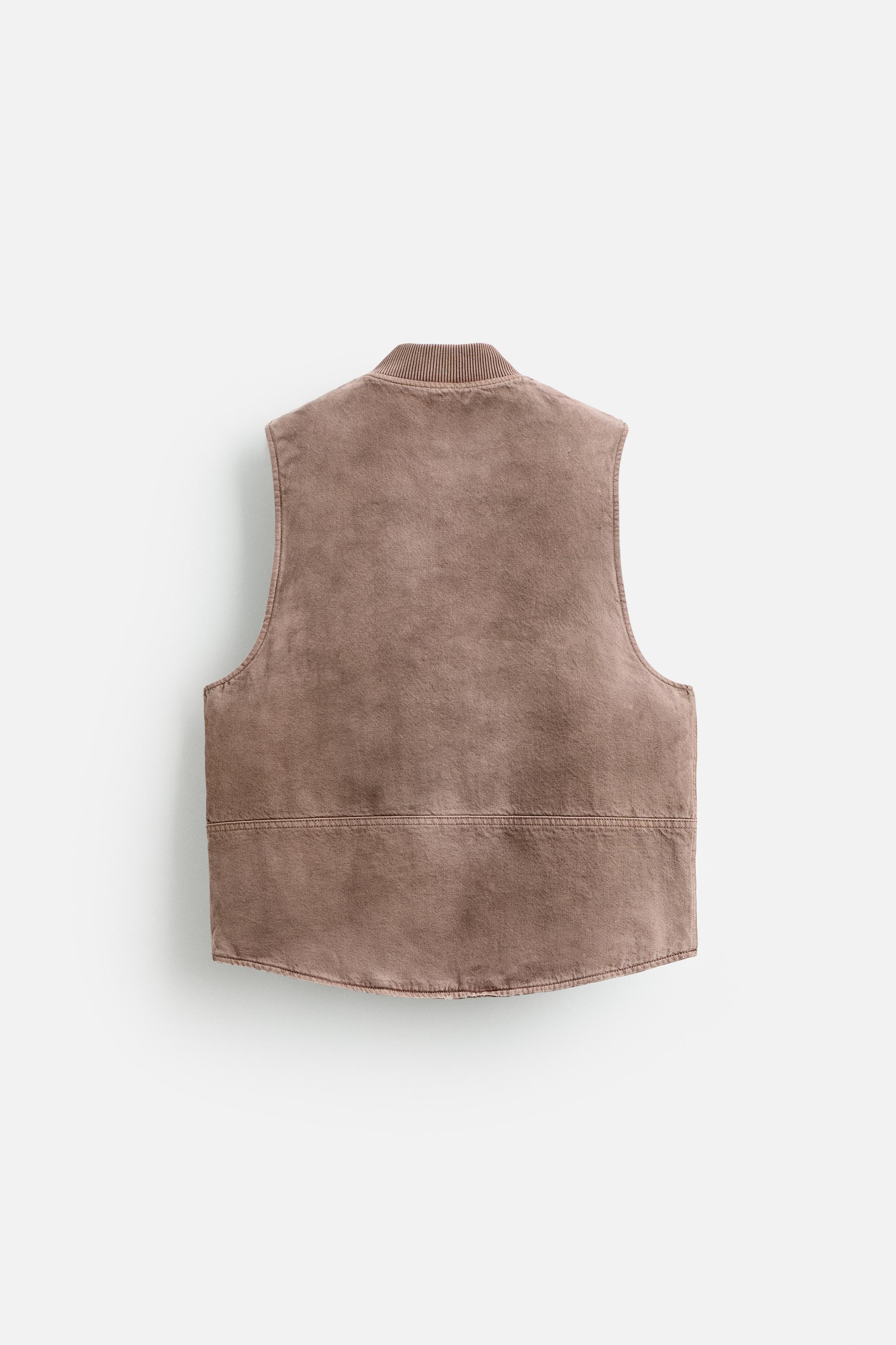 WASHED ZIPPERED VEST Product Image