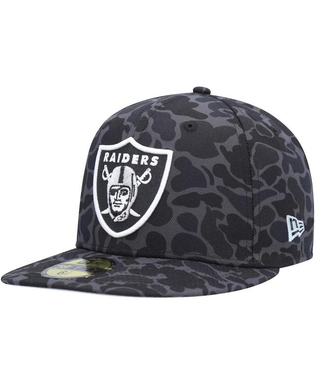 Mens New Era Black Las Vegas Raiders Amoeba Camo 59FIFTY Fitted Hat Product Image