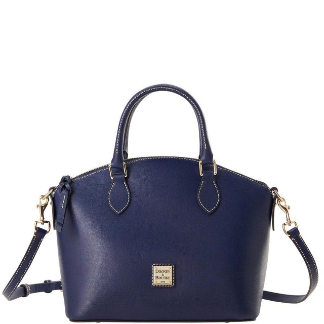 Dooney & Bourke Womens Saffiano Geena Leather Satchel Bag in Marine Product Image