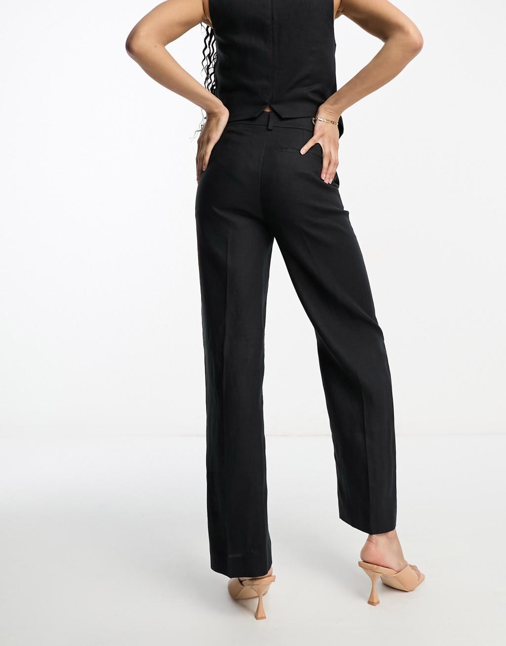 & Other Stories linen mix tailored pants in black - part of a set Product Image