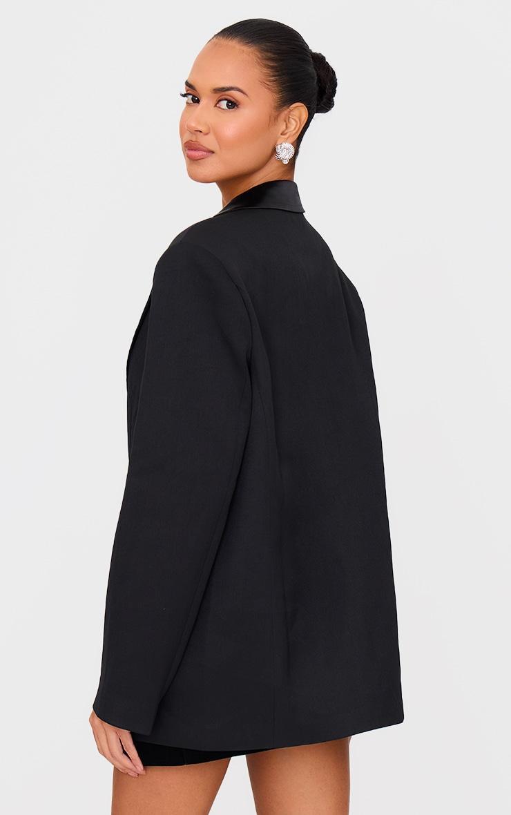 Black Tuxedo Oversized Blazer Product Image