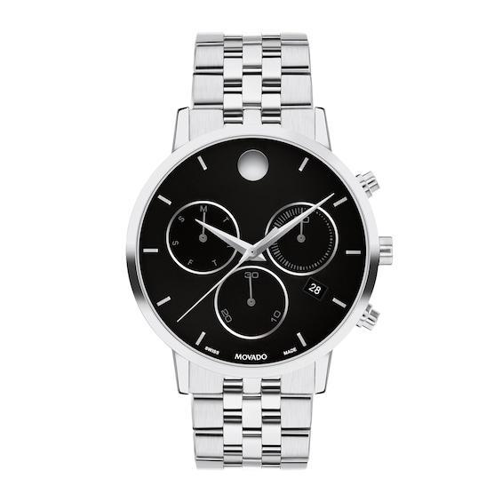 Men's Movado MuseumÂ® Classic Two-Tone PVD Chronograph Watch with Black Dial and Date Window (Model: 0607777) Product Image