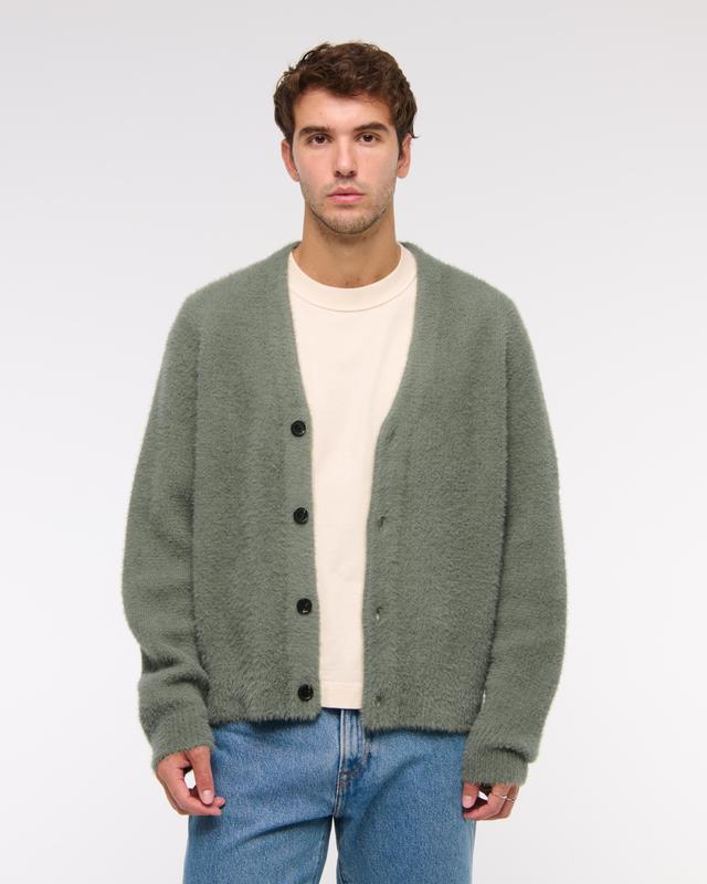 Fuzzy Cropped Cardigan Product Image