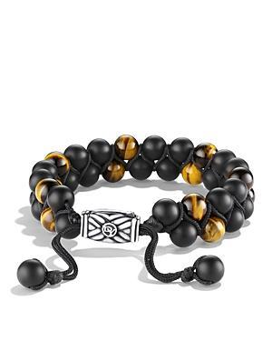 David Yurman Mens Spiritual Beads Two-Row Bracelet with Black Onyx & Tigers Eye Product Image