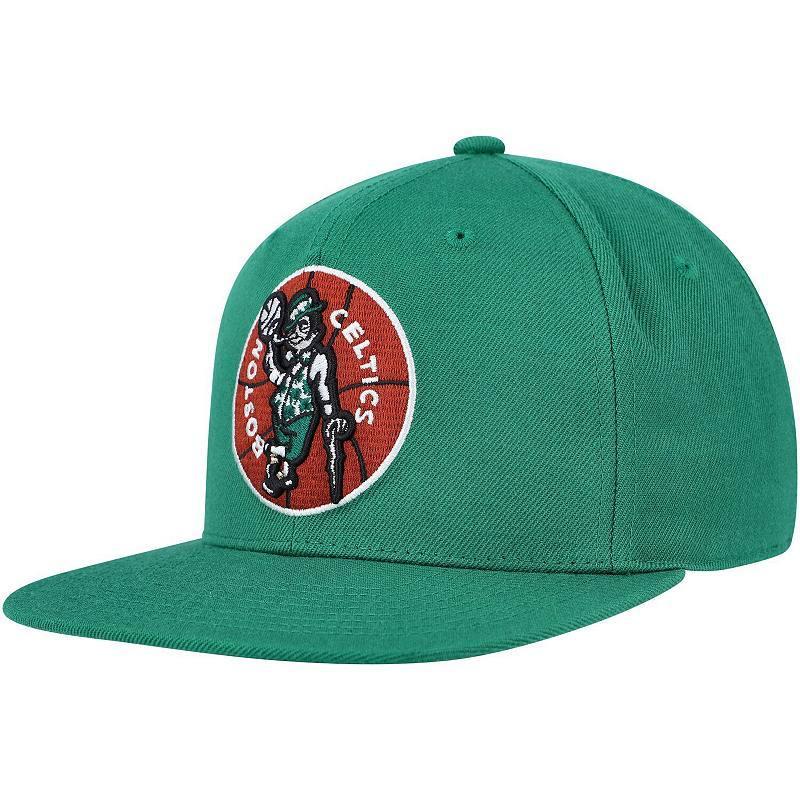 Mens Mitchell & Ness Kelly Boston Celtics Hardwood Classics MVP Team Ground 2.0 Fitted Hat Product Image