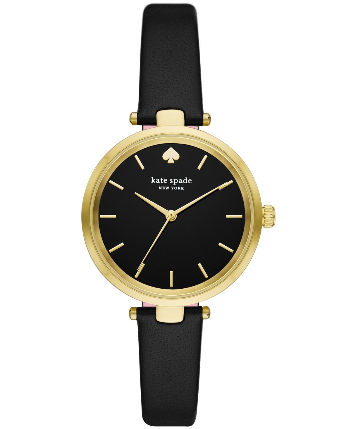 kate spade new york Womens Holland Black Leather Watch 28mm, KSW9048 Product Image