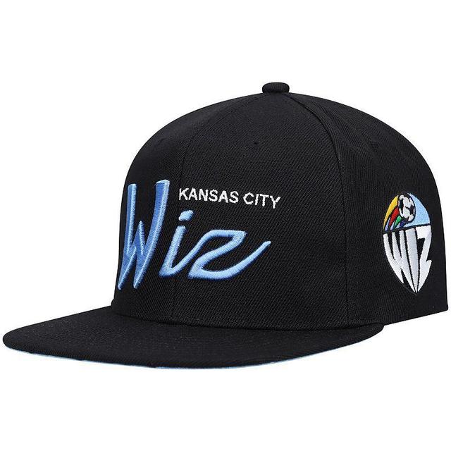 Mens Mitchell & Ness Black Sporting Kansas City Historic Logo Since 96 Foundation Script Snapback Hat Product Image