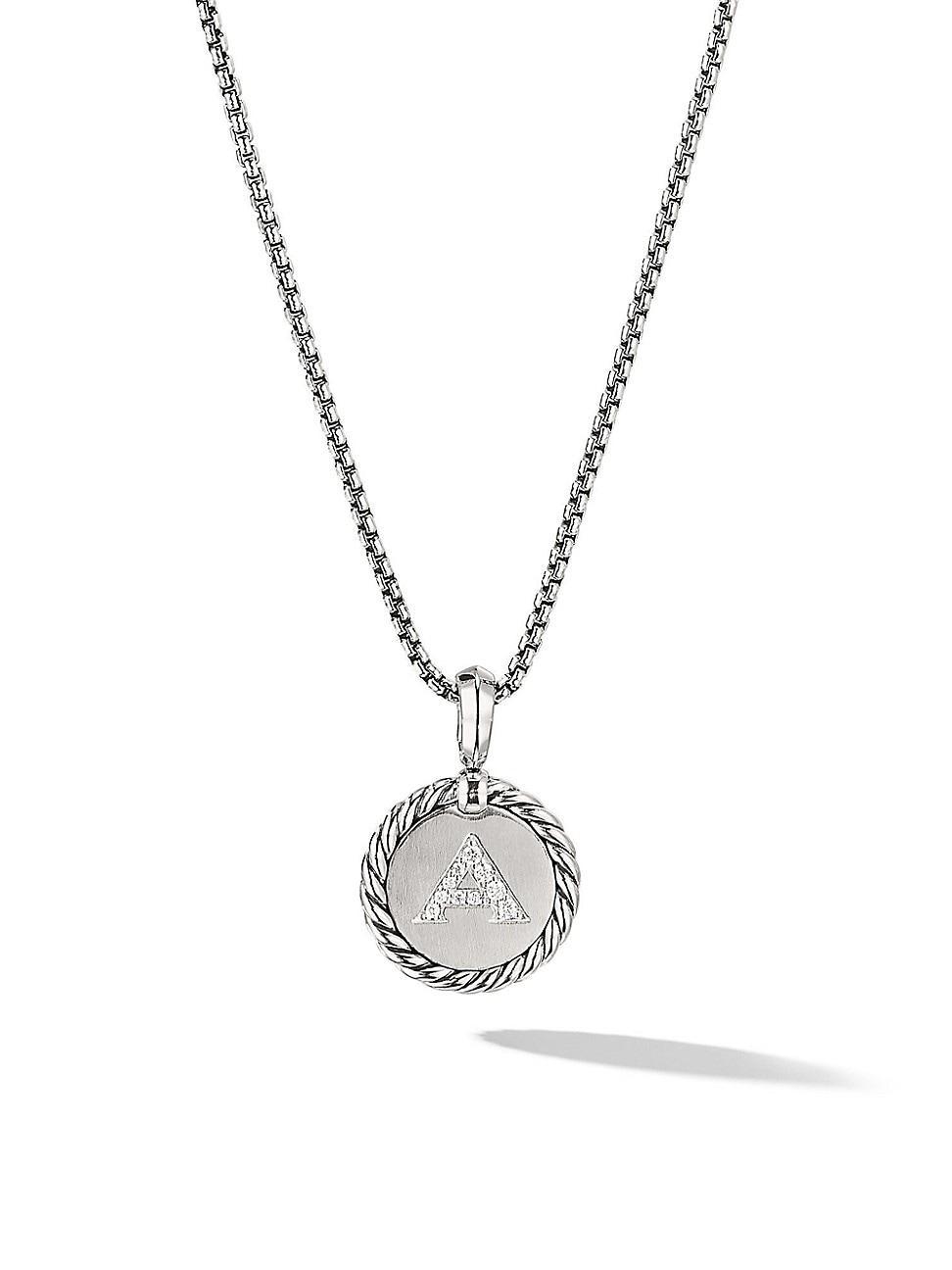 Womens Initial Charm with Pav Diamonds Product Image