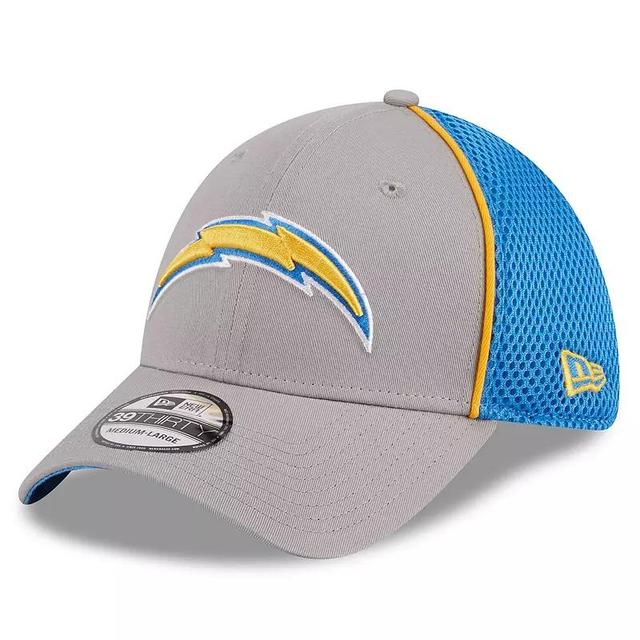 Mens New Era Gray Los Angeles Chargers Pipe 39THIRTY Flex Hat Product Image