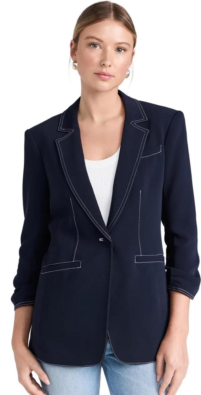 Crepe Khloe Blazer In Navy Ivory In Navyivory Product Image