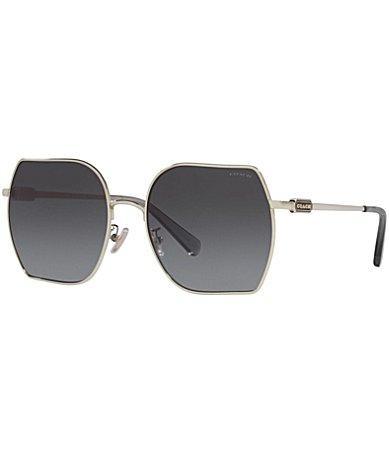 COACH Womens Grey Flash Hc7142 58mm Sunglasses Product Image