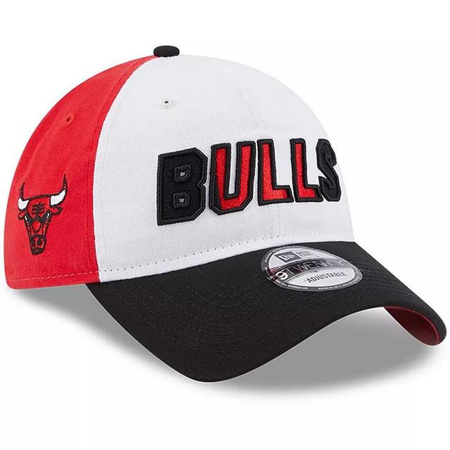 Mens New Era White/Black Chicago Bulls Back Half 9TWENTY Adjustable Hat Product Image