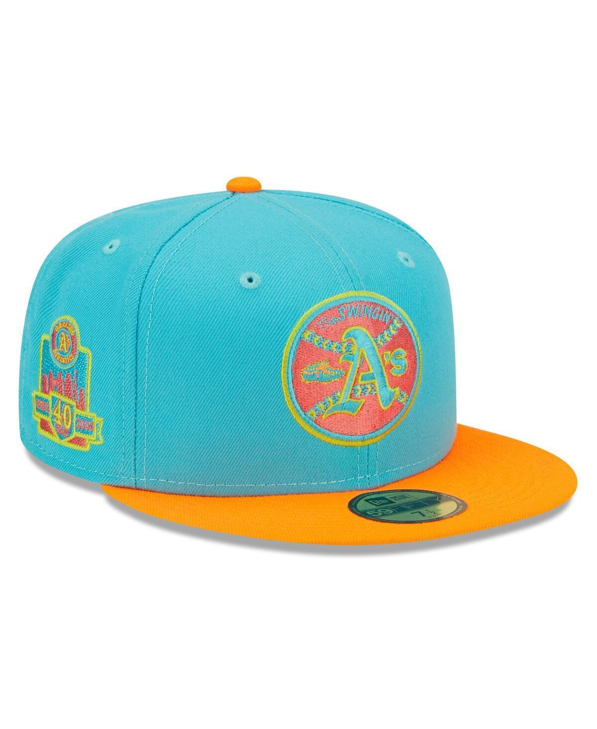 Mens New Era /Orange Oakland Athletics Vice Highlighter 59FIFTY Fitted Hat Product Image