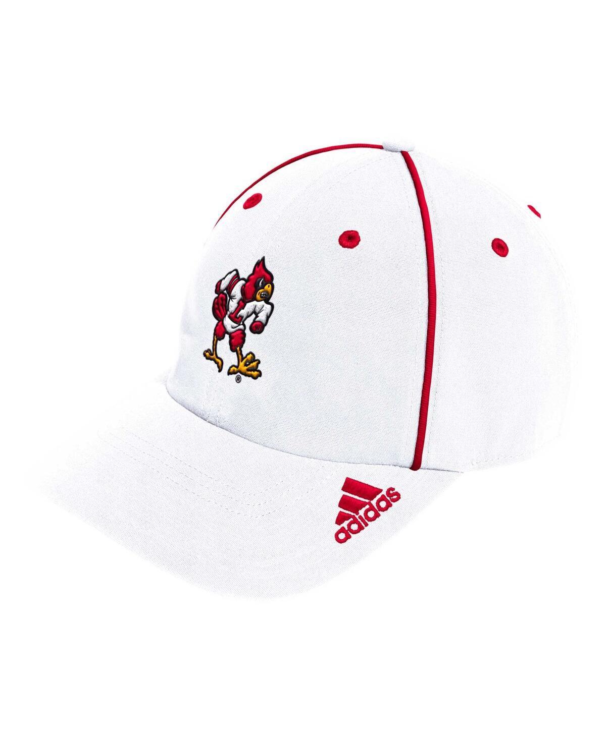 Adidas Mens White Louisville Cardinals Locker Room Athlete Pack Slouch Adjustable Hat Product Image