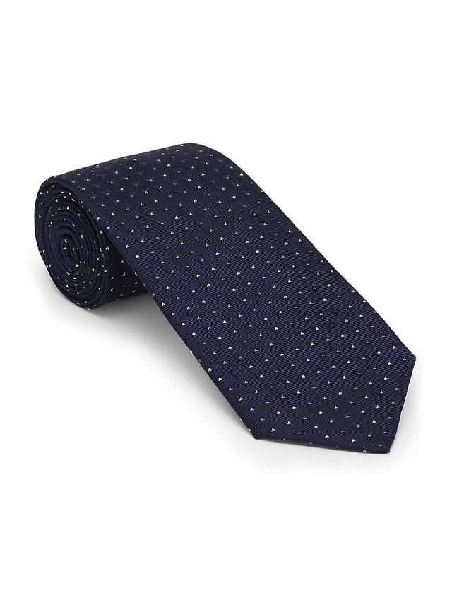 Mens Silk Tie With Polka Dot Jacquard Product Image