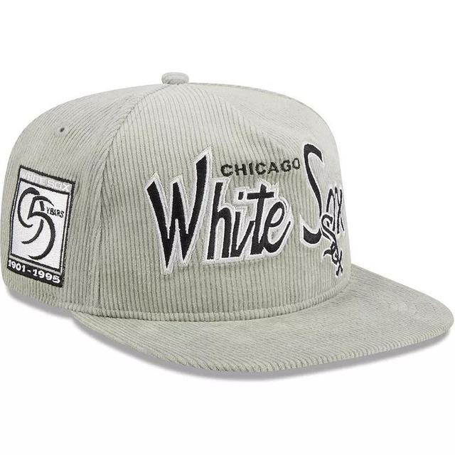 Mens New Era Gray Chicago White Sox Corduroy Golfer Adjustable Hat Product Image