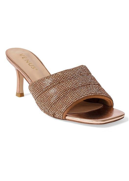 Rhinestone Heeled Slides Product Image