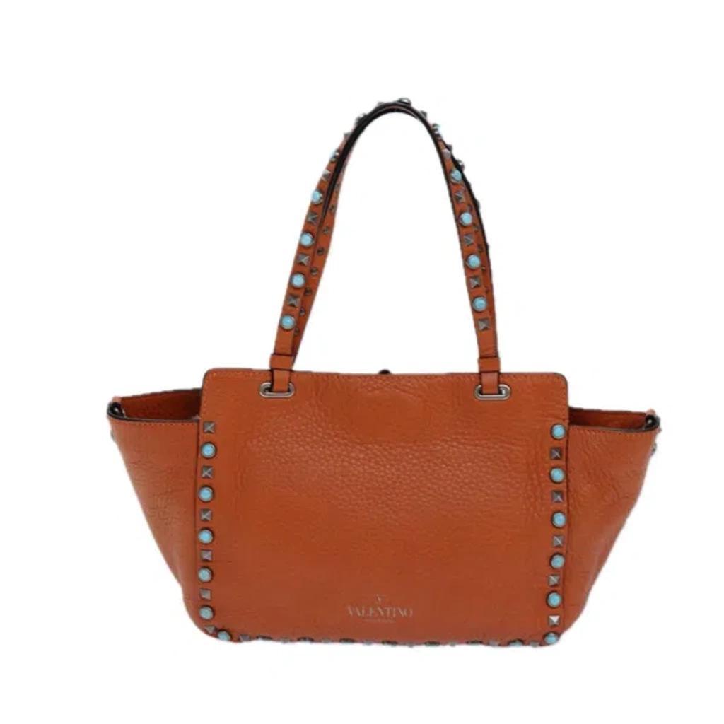 Rockstud Orange Leather Tote Bag () Product Image