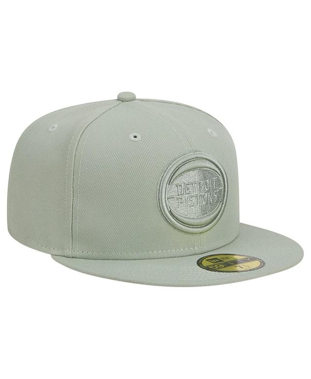 Mens New Era Light Green Detroit Pistons Sage Color Pack 59FIFTY Fitted Hat Product Image