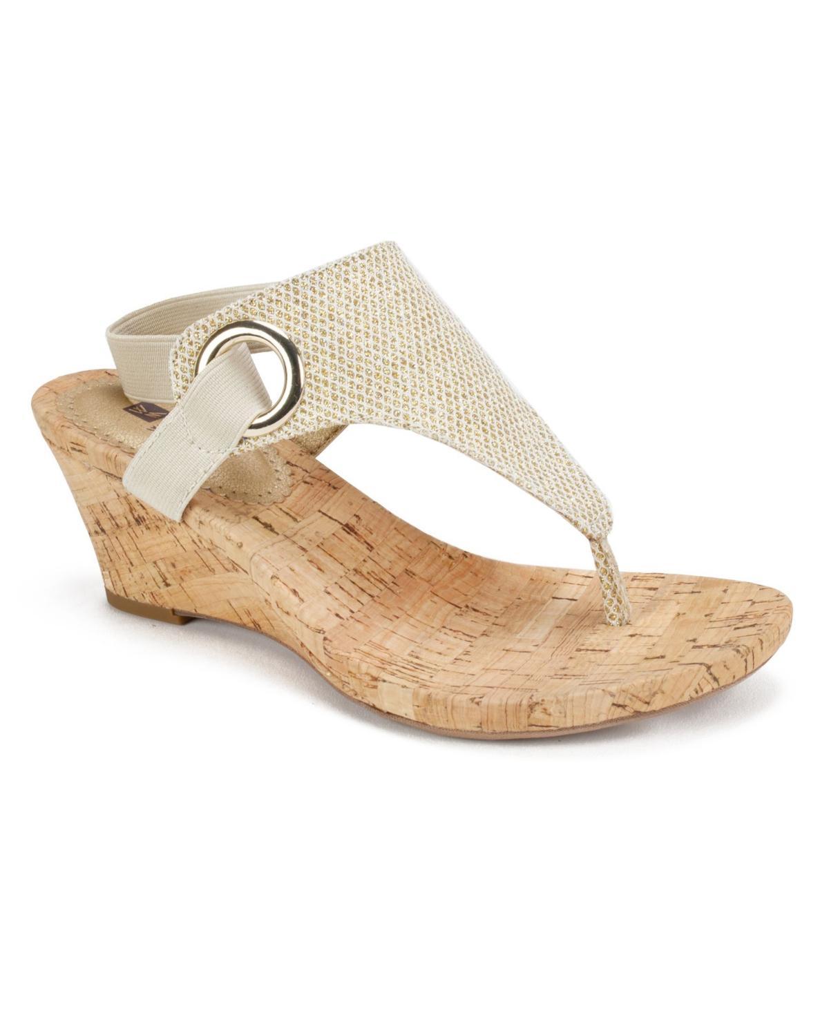 White Mountain Womens Aida Thong Wedge Sandals Product Image