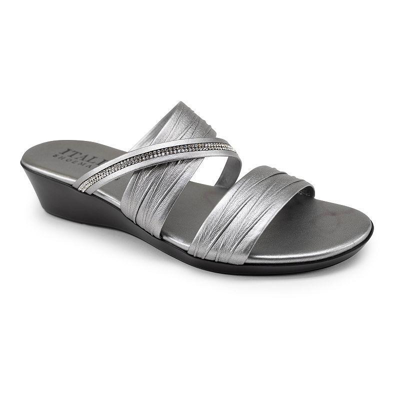 Womens Italian Shoemakers Hollis Wedge Sandals Grey Product Image