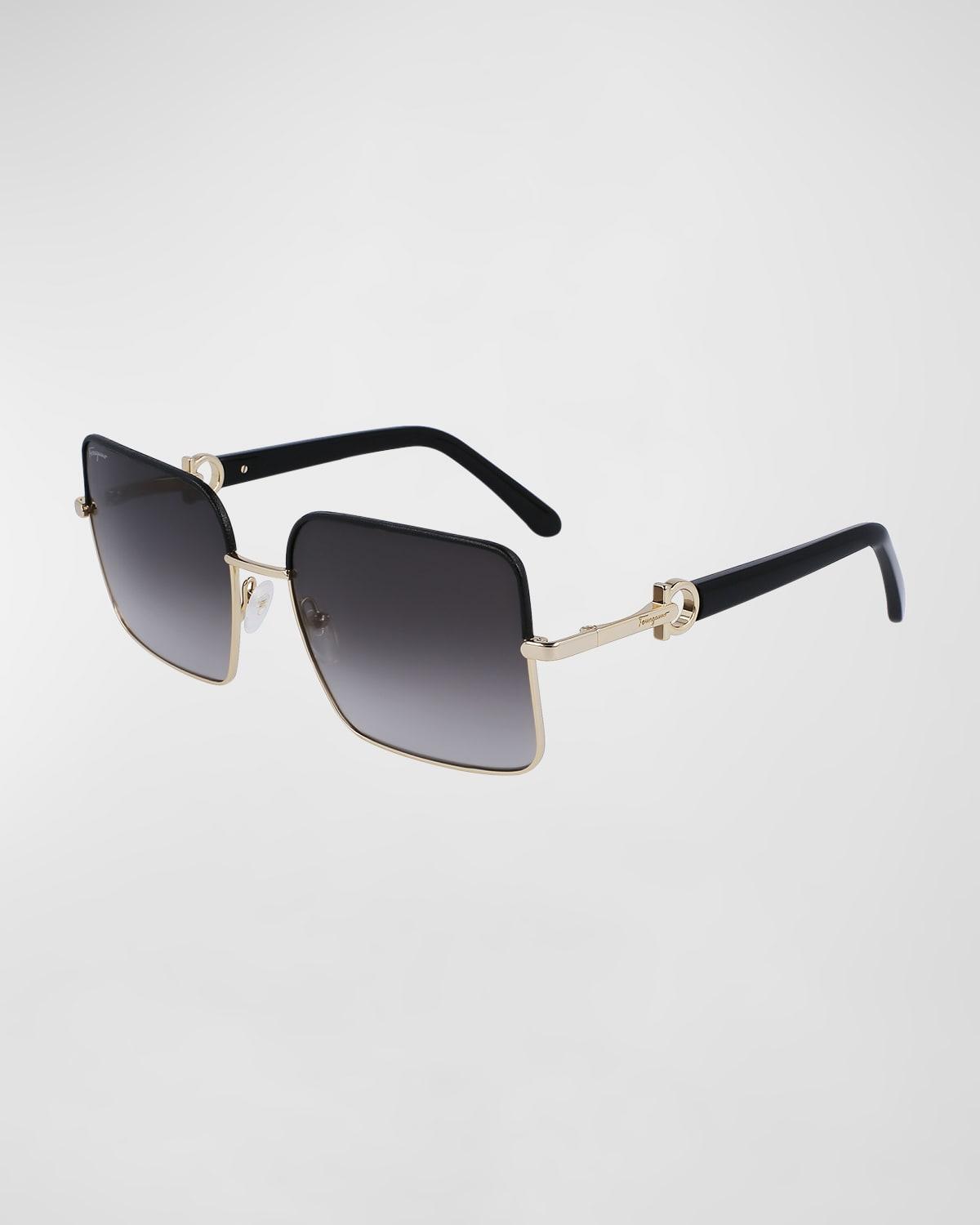 FERRAGAMO 60mm Gradient Rectangular Sunglasses Product Image