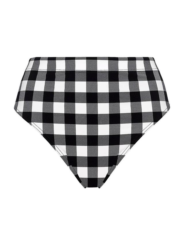 Womens Forme Gingham High-Waist Brief Bikini Bottom Product Image