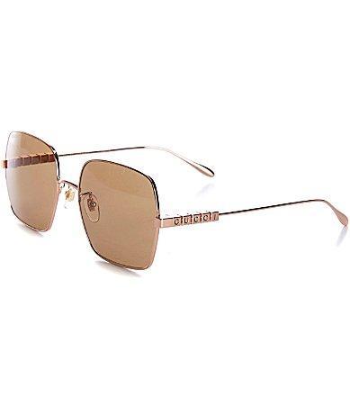 Gucci Womens GG1434S Lettering 57mm Square Sunglasses Product Image