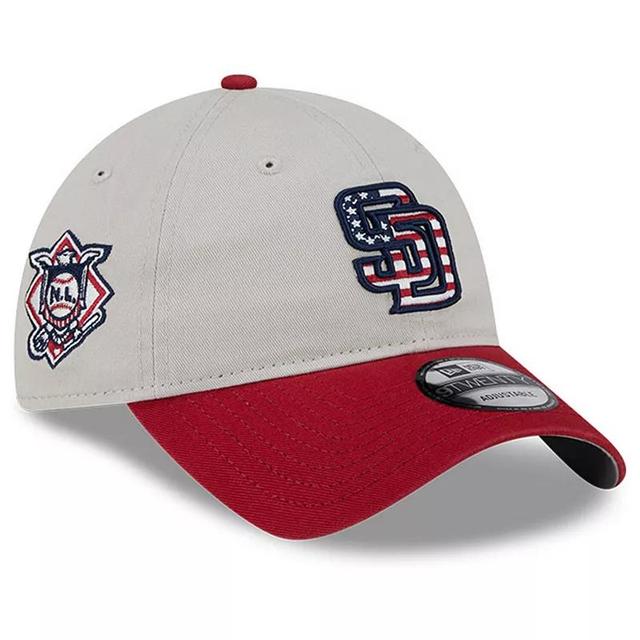 Mens New Era Khaki/Red San Diego Padres 2024 Fourth of July 9TWENTY Adjustable Hat Product Image