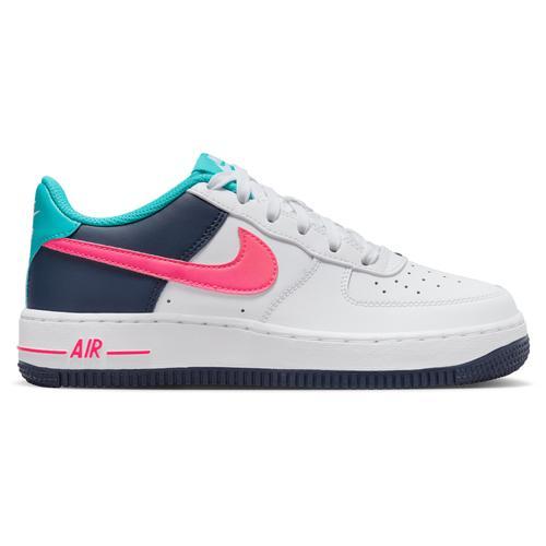 Nike Boys Air Force 1 - Shoes White/Pink/Blue Product Image