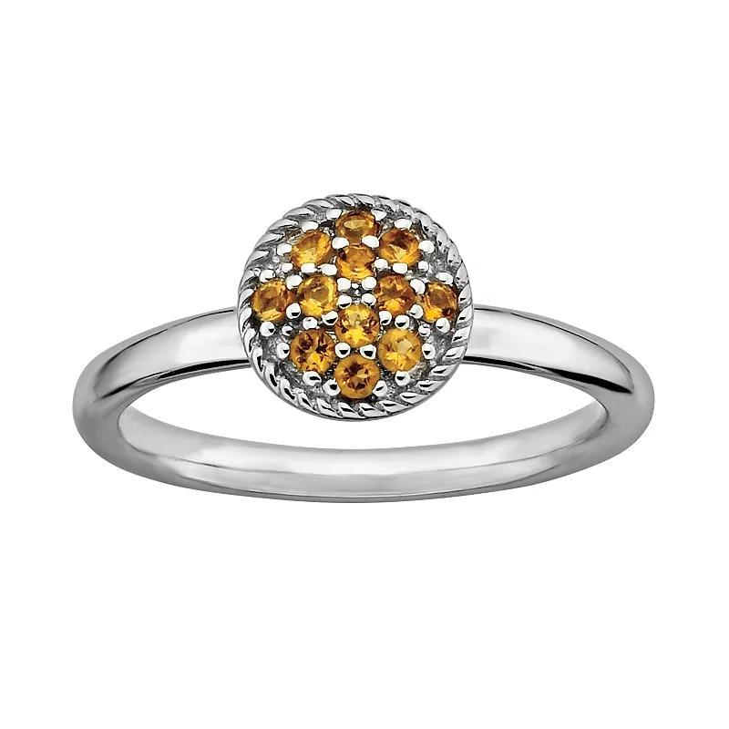 Stacks & Stones Sterling Silver Citrine Cluster Stack Ring, Womens Orange Product Image