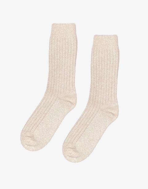 Merino Wool Blend Sock - Ivory White Product Image