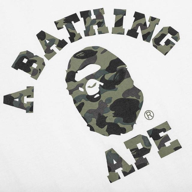 1st Camo College Long Sleeve Tee - White/Green Male Product Image