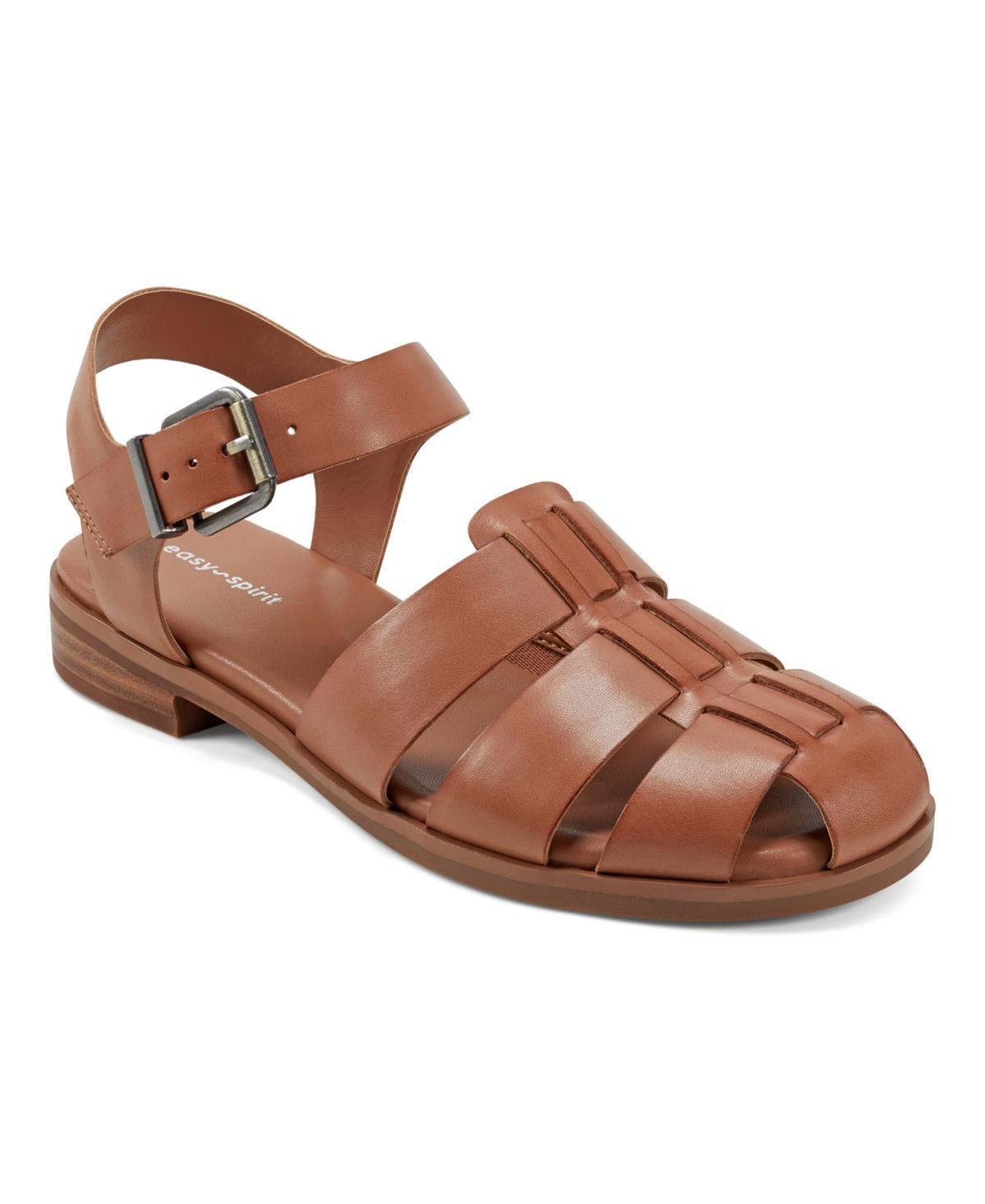 Easy Spirit Womens Gretty Round Toe Strappy Flat Sandals Product Image