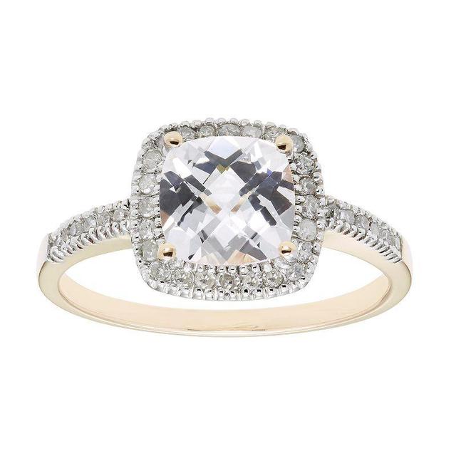 Lab-Created White 10K Gold & 1/5 Carat T.W. Diamond Frame Ring, Womens Product Image