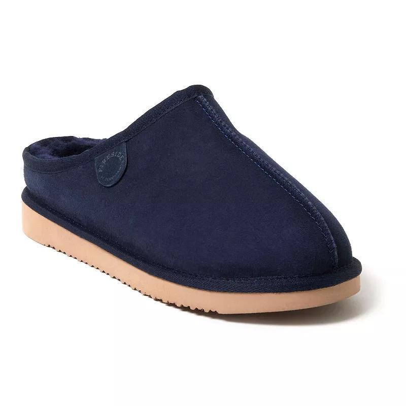 Fireside by Dearfoams Grafton Genuine Shearling Mens Clog Slippers Blue Product Image