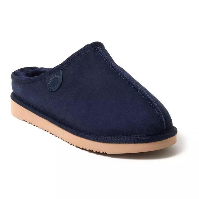 Fireside by Dearfoams Grafton Genuine Shearling Mens Clog Slippers Blue Product Image