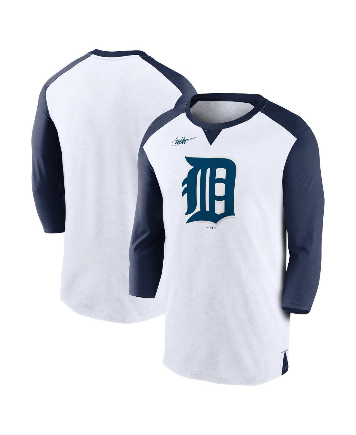 Mens Nike White Detroit Tigers Rewind 3/4-Sleeve T-shirt - White Product Image