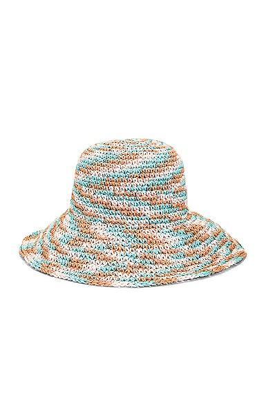 Lele Sadoughi Raffia Swirl Bucket Hat in Blue Product Image