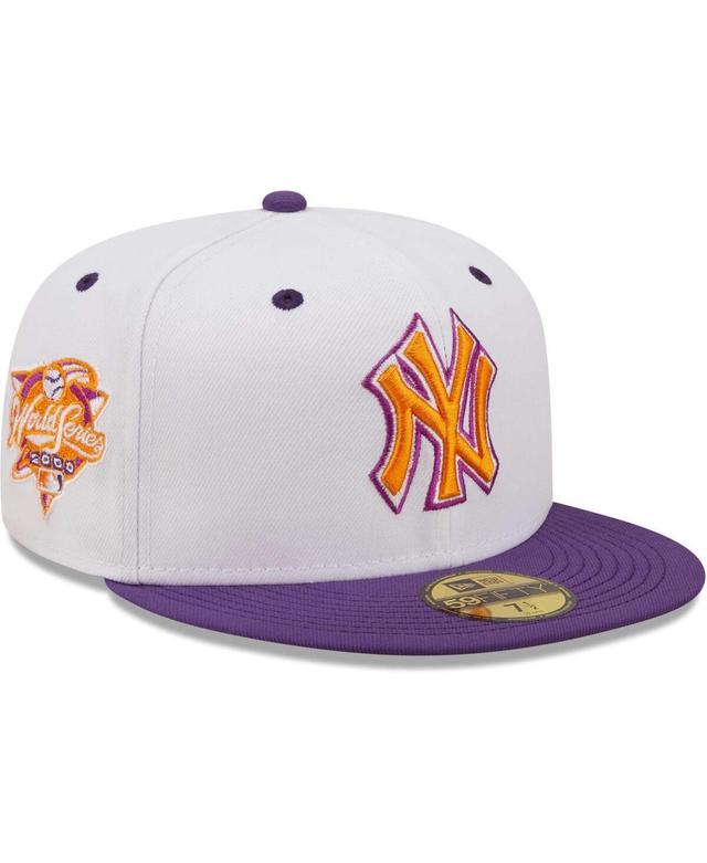 Mens New Era White New York Yankees 2000 World Series Grape Lolli 59Fifty Fitted Hat - White Product Image