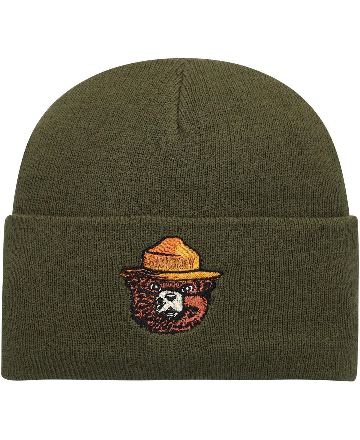 Mens American Needle Olive Smokey the Bear Cuffed Knit Hat product image