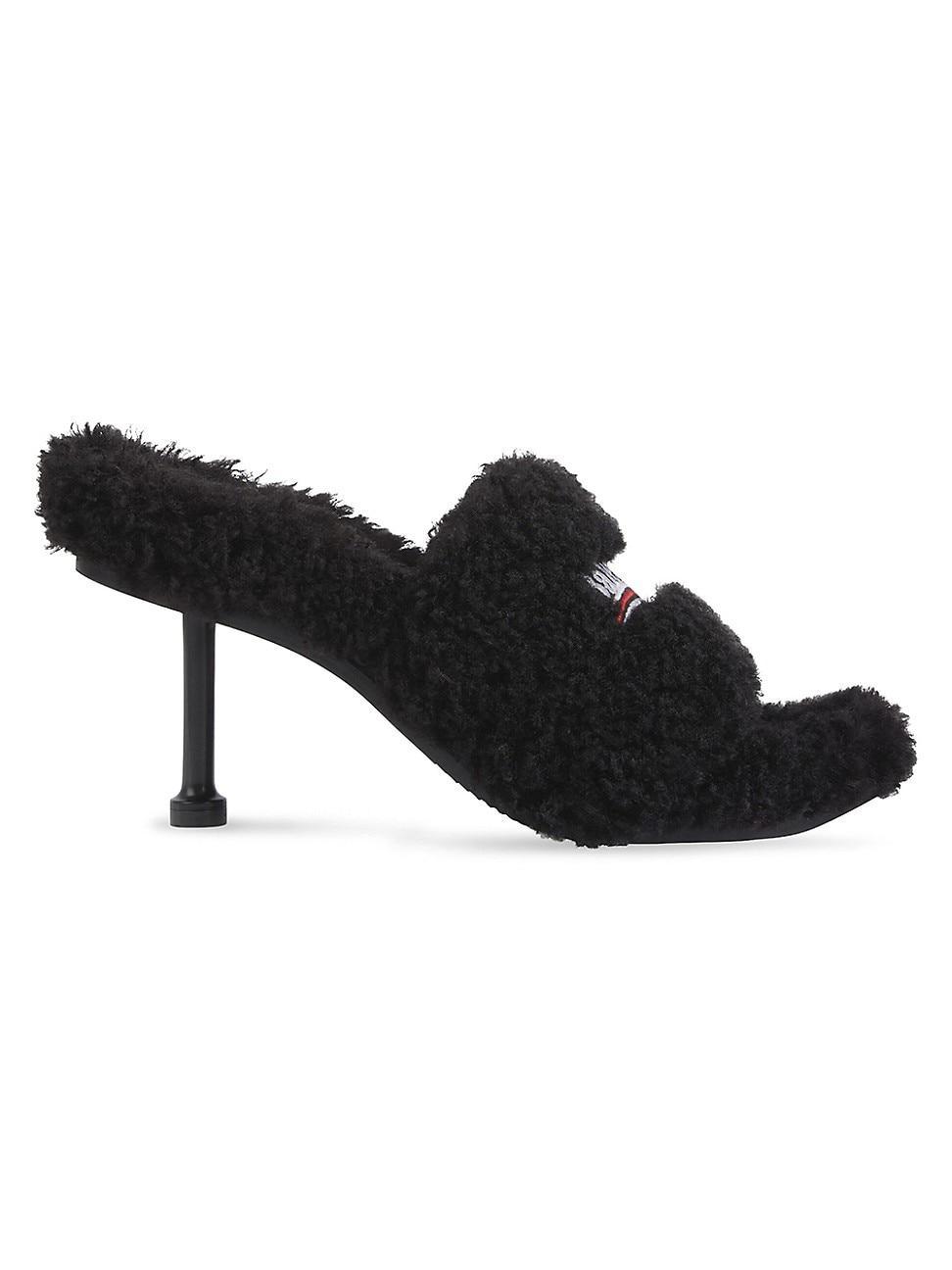 Womens Furry 80 MM Sandals Product Image