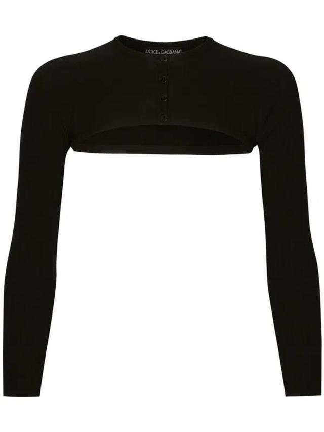 Black Black Cropped Cardigan Product Image