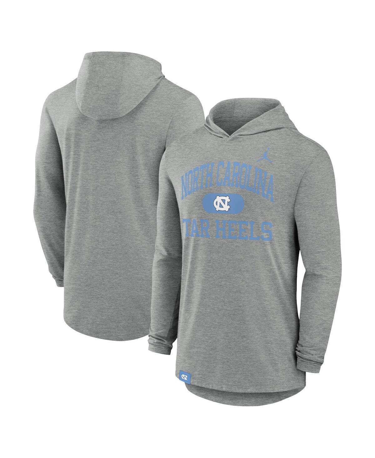 Jordan Mens Heather Gray North Carolina Tar Heels Blitz Hoodie Long Sleeve T-Shirt Product Image