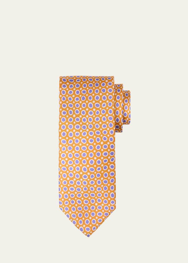 Mens Circle-Print Silk Tie Product Image