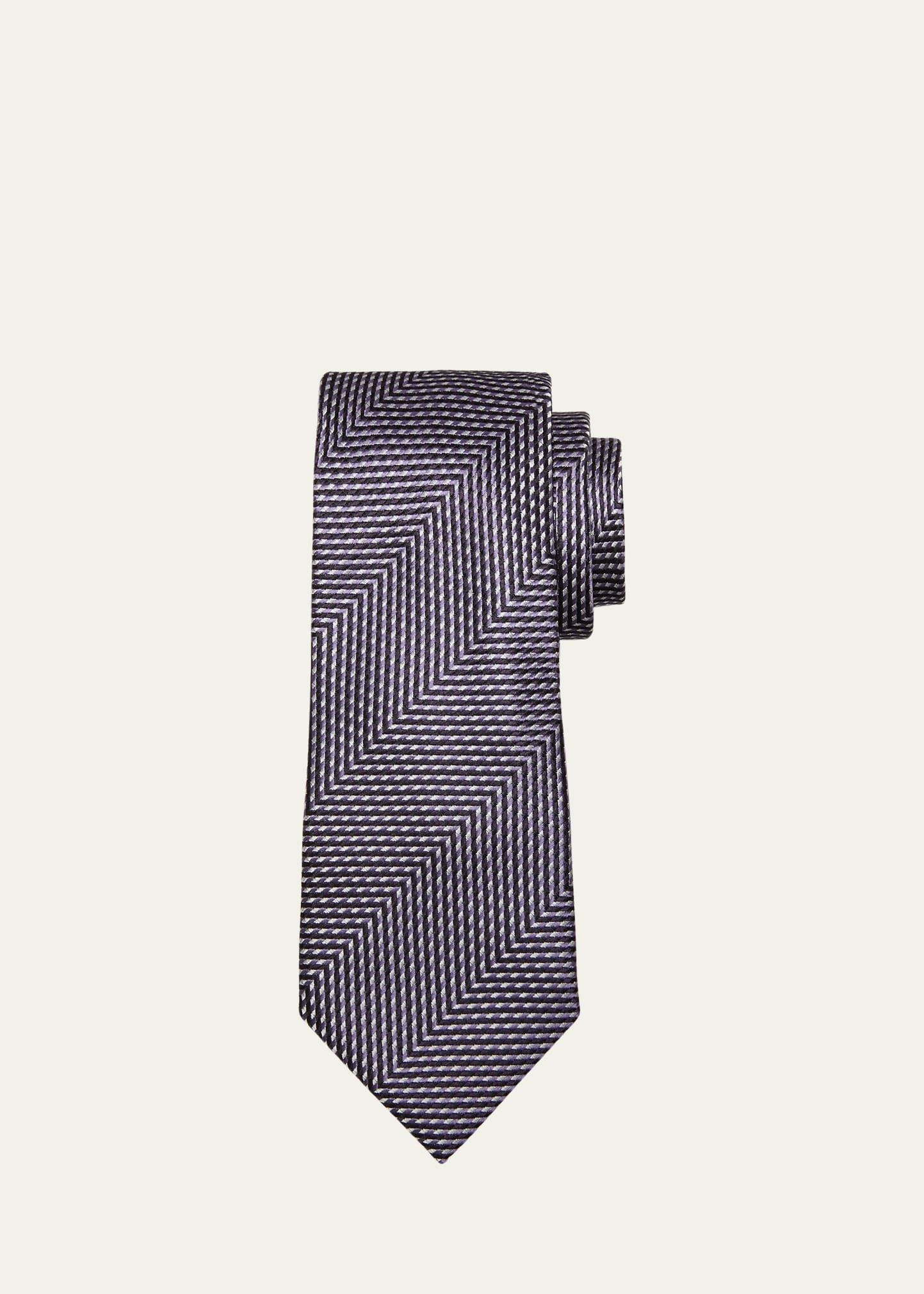 Mens Mulberry Silk Herringbone Tie Product Image