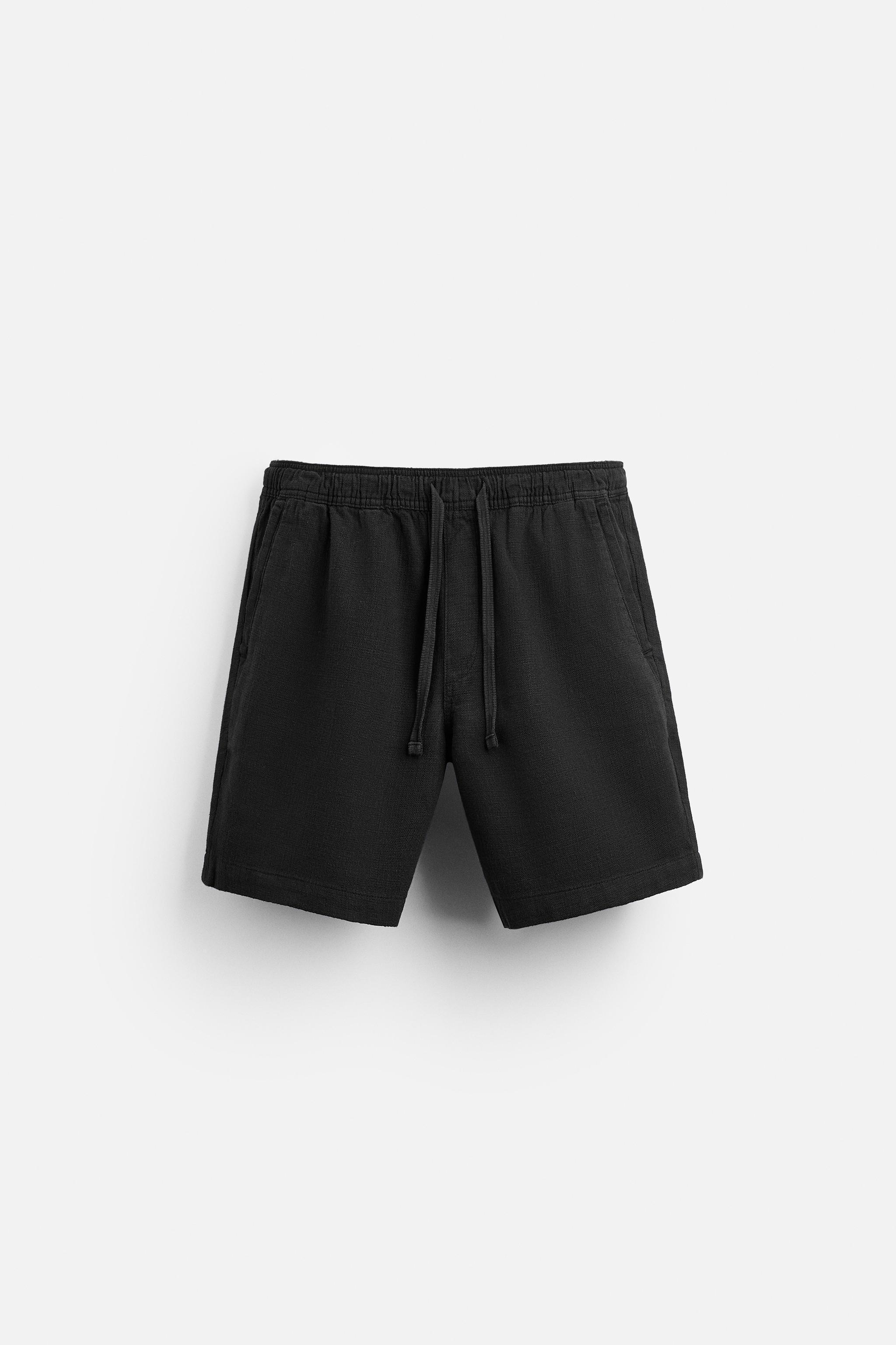 TEXTURED COTTON SHORTS Product Image