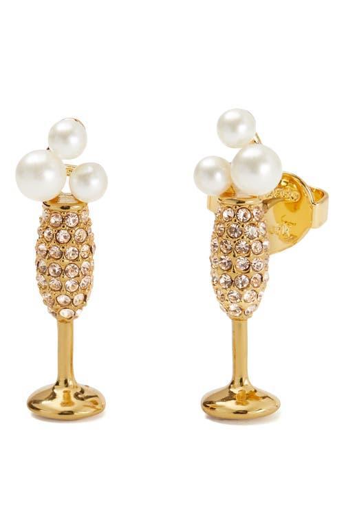 kate spade new york Cheers To That Crystal Pearl Stud Earrings Product Image