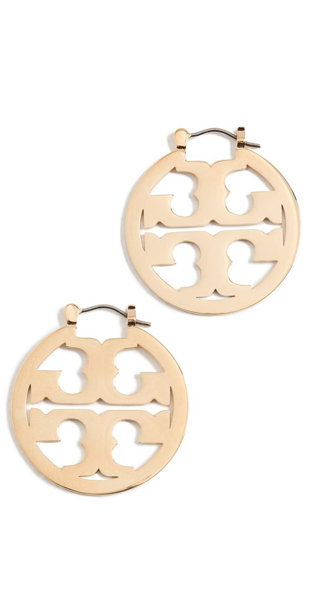 Tory Burch Small Miller Logo Hoop Earrings Product Image