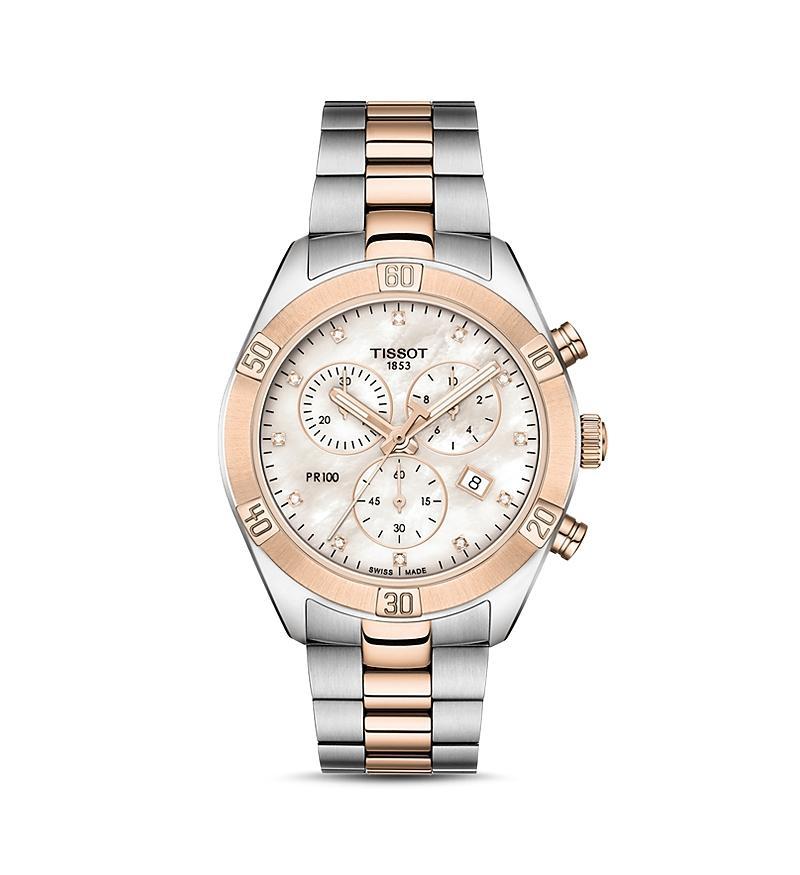 Tissot PR100 Link Bracelet Diamond Chronograph, 38mm Product Image